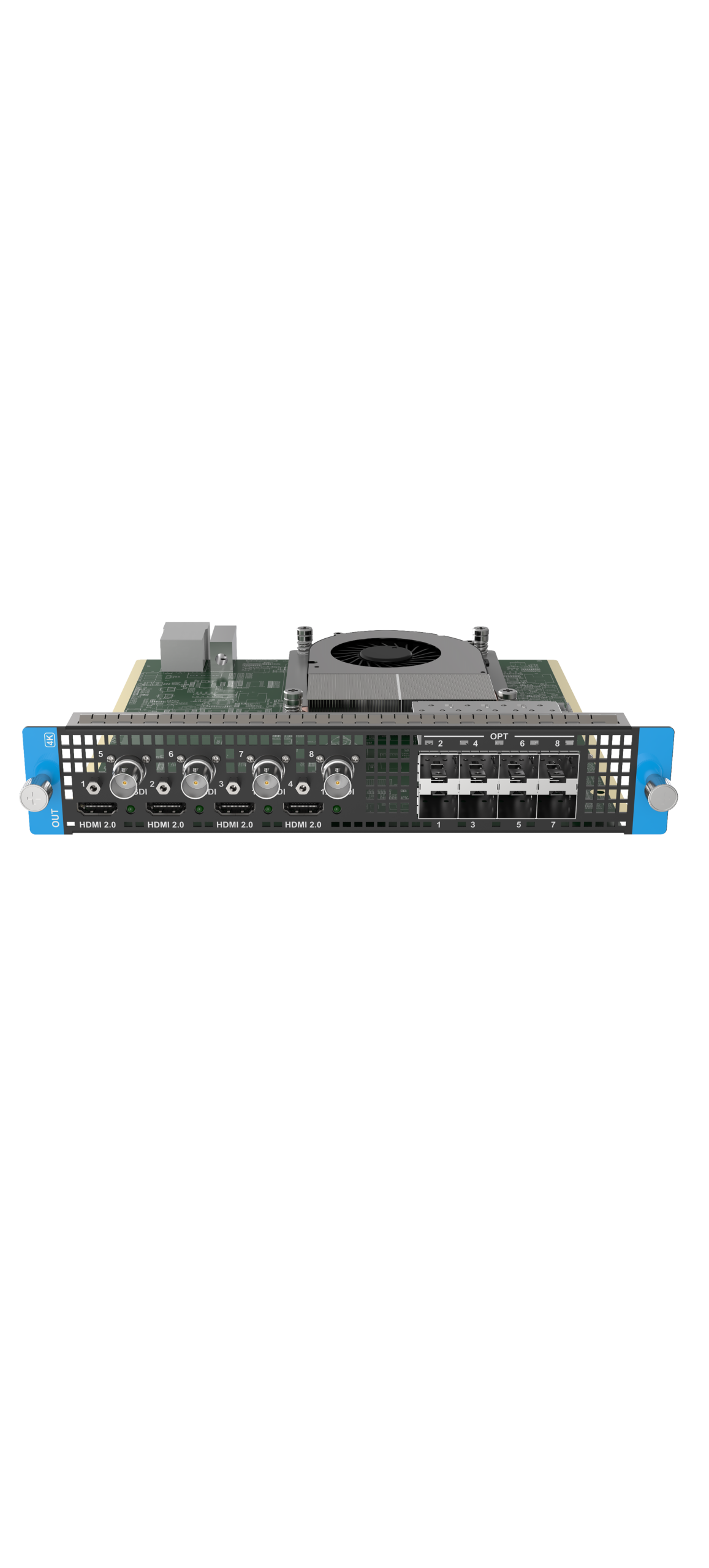 Q8 HDMI2.0 + 12G-SDI + Fiber Output Card